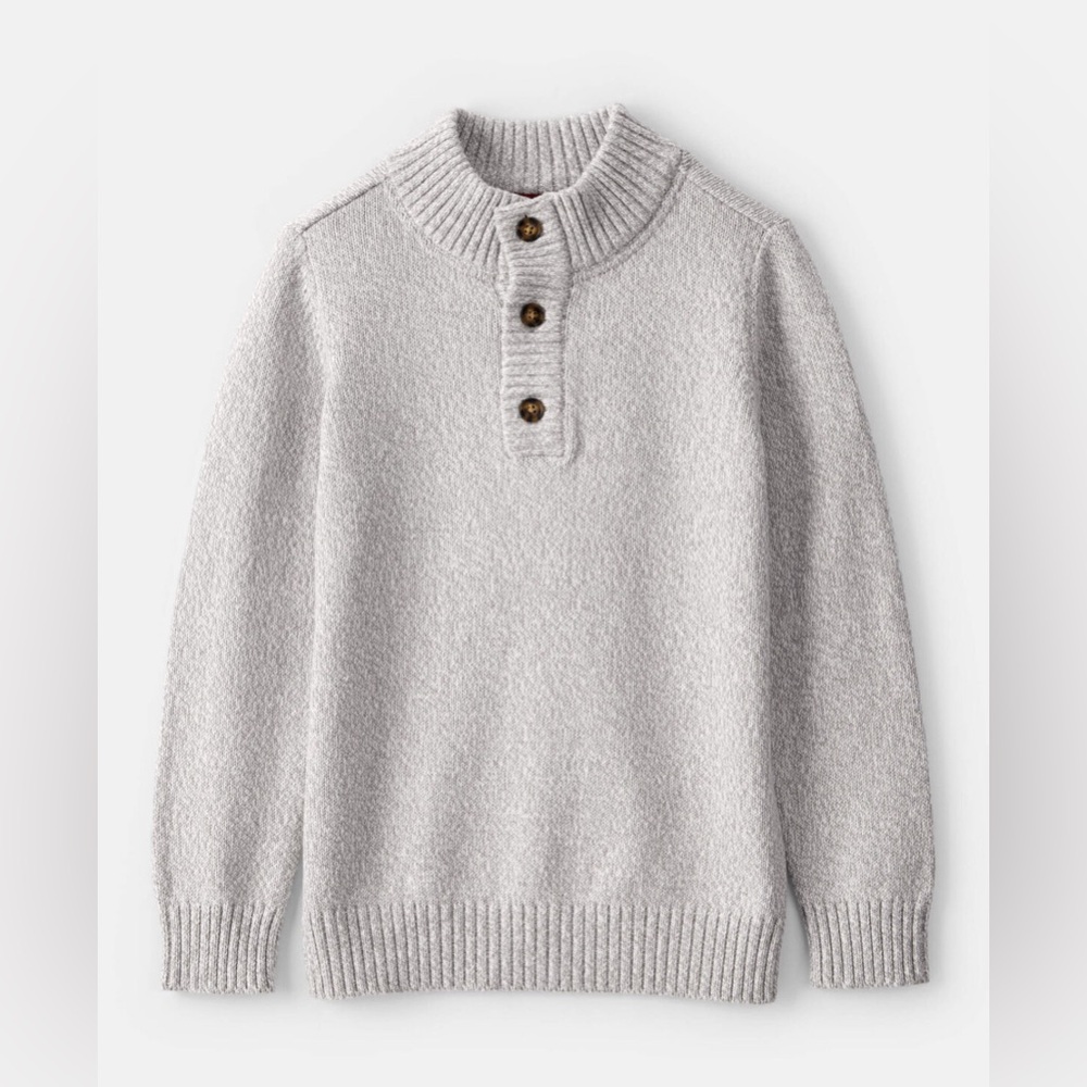 Carter’s Boys’ 100% Cotton Pullover Sweater – Heather Gray – Size 5T